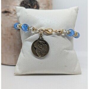 St Theresa of Calcutta Blue Beaded Charm Bracelet